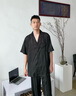 雅鹿冰丝睡衣男春秋款夏季家居服短袖长裤男士仿真丝绸秋天季男生套装 NSMLZ-8150黑色男【短袖长裤】 2XL 男【推荐150-170斤】 实拍图