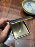 顶辉网红20支装真皮烟盒 棕色荔枝纹香菸盒不锈钢真皮加长女细支烟盒20支超薄防潮抗压便携 黑色金边（粗支款） 实拍图