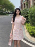她芙（tafu）品牌女装粉色小香风连衣裙女2024夏季新款法式气质名媛粗花呢裙子 粉红色· M 晒单实拍图