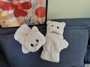 JIOESC猫猫手套秋冬季女款毛绒可爱半指翻盖手套秋季保暖学生百搭女士 猫猫手套-白色 翻盖款 实拍图