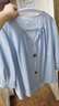 百图betu女装春夏新款衬衫圆领不规则纽扣七分袖衬衫女2403T39 蓝色 S 实拍图