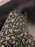 尚都比拉度假风碎花连衣裙女夏天V领气质中长裙收腰A字雪纺裙子 黑花 M 实拍图