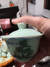 承韵尚樽（VHUNSZON）景德镇手绘功夫茶具套装青瓷整套荷花盖碗杯子客厅办公高档送礼 梅子青手绘全家福+礼盒包装 21件 实拍图