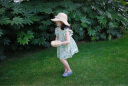 Milkbarn女童连衣裙 1-6岁儿童夏季公主裙宝宝洋气无袖荷叶边裙子 绿藤 120cm 晒单实拍图