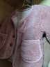 婴儿毛毛加绒外套冬装秋冬加厚棉袄棉服男童女宝宝保暖颗粒绒上衣 粉红色 73cm 实拍图