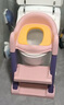 海豚星儿童马桶坐便器辅助器男小孩女宝宝阶梯折叠架垫坐便圈婴儿便尿盆 粉紫色【豪华EVA软垫 舒适耐用】 实拍图