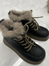 ZHR马丁靴女冬复古厚底英伦短靴女防寒长毛绒切尔西靴 K288B 黑色 37 实拍图