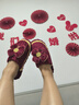 利达妮（TZLDN）【买一送一】结婚拖鞋女红色一对情侣新郎新娘新婚喜庆保暖棉拖鞋 新娘+新郎【心选蝴蝶结】 40-41 女+42-43男 实拍图
