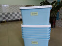 稳斯坦 W305 彩色带提手收纳箱 周转箱 带滑轮储物箱杂物工具带盖整理箱 蓝色40L 实拍图