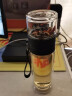 天喜（TIANXI）茶水分离杯泡茶杯双层玻璃杯便携茶杯男女士商务水杯过滤茶杯 温馨咖500ML 实拍图