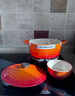 酷彩（Le Creuset）进口珐琅锅铸铁22/24/26cm圆形锅汤锅焖蒸炖煮锅炖锅煲汤微压锅 【1-3口之家】桔色 20cm 实拍图