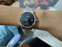 冠琴（GUANQIN）瑞士认证手表男士机械表 超薄简约中学生男表 精钢商务绅士名表 条钉钢带本黑 实拍图
