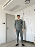 恒源祥男士内衣秋衣秋裤套装保暖内衣100％纯棉抗菌薄款打底棉毛衫冬季 【100%纯棉】深灰+浅灰(圆领2套) 2XL (180/105) 实拍图