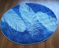 欧纶斯（Oulens）地毯卧室圆形床边毯 北欧客厅地毯茶几毯 简约书房毯儿童房吊篮毯 蓝色羽毛 120CM×120CM【耐脏易打理】 实拍图