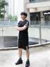 啄木鸟（TUCANO）短袖t恤套装男士凉感透气休闲圆领上衣短裤运动男装两件套黑色XL 实拍图