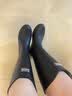 FOOTOPPO高筒雨鞋女成人雨靴女士高帮防滑水靴水鞋长筒防水靴子雨鞋子胶鞋 黑色 38 码 实拍图