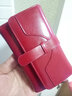 班亚奴（banyanu）2025新款韩版女士钱包女短款简约复古油蜡牛皮搭扣小零钱夹 酒红色-防盗刷 实拍图