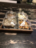DELISOGA 精致水果盘下午茶分格点心干果零食创意客厅家用瓜子小吃糖果盒 锤纹【4只带盖】+四格海棠盘 实拍图