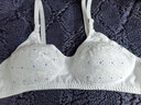 爱诺登（Ainuodeng）老式棉质棉布文胸中老年人无钢圈无海绵大码妈妈胸罩薄款透气夏 镂空蓝 95B (42) 实拍图