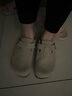 东园物作软木拖鞋真皮休闲日系时尚百搭外穿防滑情侣款Boston半包勃肯鞋 浅灰色 35 正码 实拍图