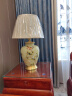 圣玛帝诺 大气复古美式陶瓷台灯欧式客厅卧室现代仿古布艺全铜台灯 花色大号亚麻折罩（高65宽38） 按钮开关 晒单实拍图