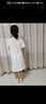 红豆女童睡裙纯棉春夏季薄款家居服儿童短袖套头睡衣A类Q3306白色150 实拍图