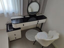 瑜方智能梳妆台卧室小户型化妆桌简约现代斗柜梳妆台一体柜2023新款 白色120桌+功能柜+智能镜+花瓣椅 黑色钢化玻璃-蓝牙音箱-无线充电 实拍图