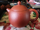 一茗金砂 宜兴紫砂壶茶壶 茶具 吴海良原矿梨皮朱泥壶 190CC全手工壶大球孔出水龙蛋壶 实拍图
