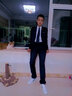 vocacool西服套装男修身三件套青年正装上班面试职业装学生结婚礼服大码 两粒扣黑色西服+西裤+衬衫+领带 L/106-114斤 实拍图
