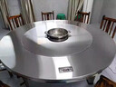 千曼雅304不锈钢餐桌内置转盘圆桌火锅桌子带电磁炉家用10人饭店折叠桌 1.5米内置1.0转盘（下沉电磁炉） 实拍图