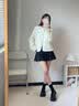 回力纯色乐福鞋2026新款秋季软皮复古风女鞋法式皮鞋增高显瘦圆头单鞋 黑色【7cm超轻厚底】 37 实拍图