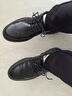 海澜之家HLA皮鞋男商务休闲秋冬正装德比鞋子HAAPXM4EBH268 黑色加绒款38 实拍图
