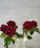 花艺赫家饰仿真花玫瑰花单支 客厅装饰花假花摆件 红色玫瑰花仿真花束摆设花 51厘米绒布珍珠玫酒红【5支】 实拍图