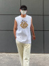 F3ML纯棉背心男士夏季潮流休闲运动坎肩宽松无袖打底衫MLB1白色XL 晒单实拍图