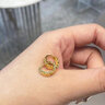 中国黄金（CHINA GOLD）满天星耳环女5G车花耳扣足金爆闪耳饰小耳圈情人节生日礼物送女友 B款满天星耳扣【一对】约1.7g 实拍图