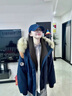 棉致加厚工装连帽棉服女新款宽松派克服棉衣外套女面包服羽棉袄绒服 X809藏蓝色【高品质80】 L 125-145斤 实拍图