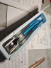 缔尚（DISHANG）便携餐具304不锈钢筷子勺子套装学生专用叉子三件套餐具收纳盒 水墨蓝（筷+勺）蓝色盒 实拍图