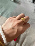 香港免税99沙金戒指女时尚百搭金叶花朵戒指镀金可调节指环送妈妈 花朵戒指女++sdjhdferf 实拍图