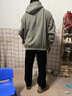 花花公子（PLAYBOY）裤子男春秋冬季男士宽松休闲裤直筒加绒加厚卫裤垂感保暖阔腿长裤 2818-黑色(春秋款) XL 实拍图