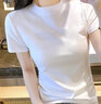 啄木鸟白色短袖t恤女修身半高领打底内搭2025新款半袖上衣韩版ins 白色 XL (105-115斤) 实拍图