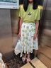 枣安童装女童连衣裙夏装套装2021新款韩版4-12岁儿童装洋气清凉短袖两件套公主裙子夏季女孩大童夏款 绿色牛油果裙 160(建议身高155左右) 实拍图