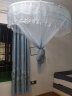 北极绒（Beijirong） 吊顶蚊帐圆顶免安装欧式家用上下床通用子母床纱帐1.5米公主风 蓝灰 0.9-1.2米床通用(直径1.2米) 实拍图