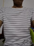 宾色条纹t恤男短袖棉修身圆领海魂衫半袖男体恤夏季潮流休闲打底 黑色+宝蓝色 S【90-105斤】 实拍图
