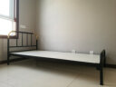 天坛家具铁艺床经典单双人钢木铁床现代环保简约小户型黑白色铁艺婚床 铁艺床（黑色）+床头柜*1 1.0*1.9m 实拍图
