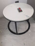赛杉茶几客厅沙发小户型创意家用轻奢高级感圆形小圆桌阳台茶台茶桌子 80cm白纹理+60cm黑纹理黑架 实拍图