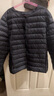 鸭鸭秋冬新款轻薄羽绒服女短款无领薄款修身时尚外套KXM 黑色 L 实拍图