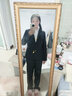 汐蔓娇职业装女装套装小西装外套女秋冬款职场面试正装时尚气质工作西服 华北仓直发(黑色西装+裤子+衬衫） 4XL 码(重140-150) 实拍图