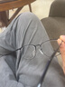 万新（WAN XIN） 近视眼镜防蓝光辐射非球面现片配眼镜框男女0-1500度配成品眼镜 金属-全框80008C1黑色 1.60多屏防蓝光镜片（近视超薄） 实拍图