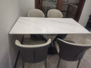艺术女神 亮光岩板餐桌意式极简约现代家用小户型轻奢高端进口长方形饭桌 1桌4椅【半托底板】 140*80*75cm 实拍图