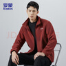 罗蒙（ROMON）夹克男士秋冬季潮流纯简约立领抗皱抓绒衣男装摇粒绒外套A1红4XL 实拍图